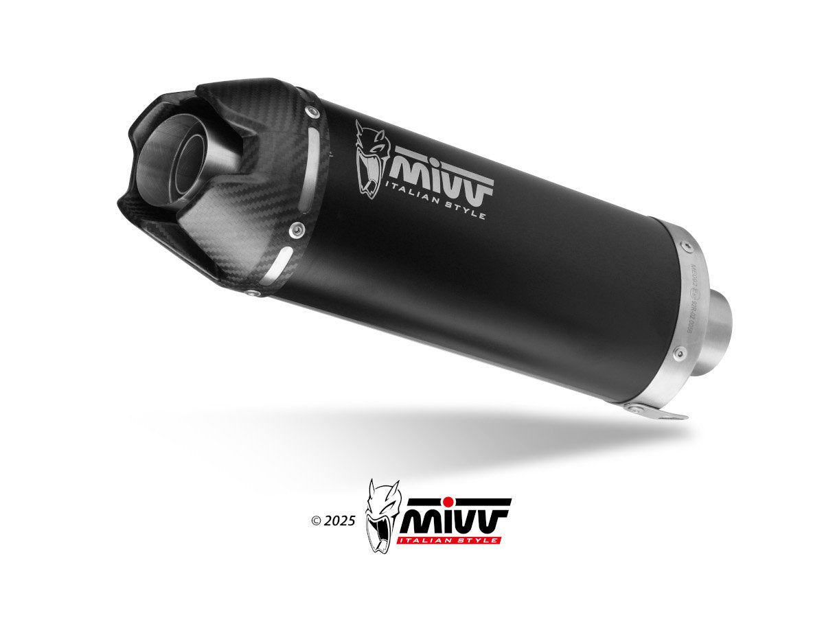 Escape homologado Mivv AK-1 en Acero negro para Kawasaki Z 500 24-26