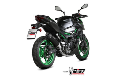 Escape homologado Mivv AK-1 en Acero negro para Kawasaki Z 500 24-26