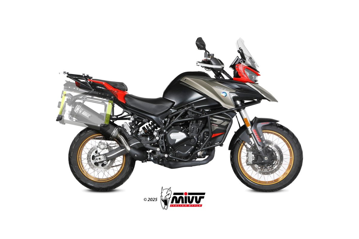 Escape homologado Mivv Speed Edge en Acero negro para QJ Motor SRT 800 / X 2024