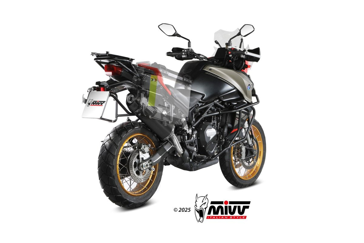 Escape homologado Mivv Speed Edge en Acero negro para QJ Motor SRT 800 / X 2024