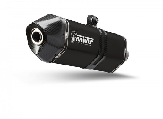 Escape homologado Mivv Speed Edge en Acero negro para QJ Motor SRT 800 / X 2024