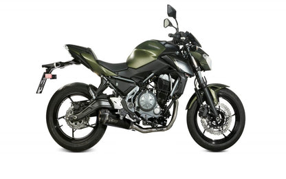 Escape completo homologado Mivv Delta Race en Acero negro para Kawasaki Z 650 17-23 | Ninja 650 17-23