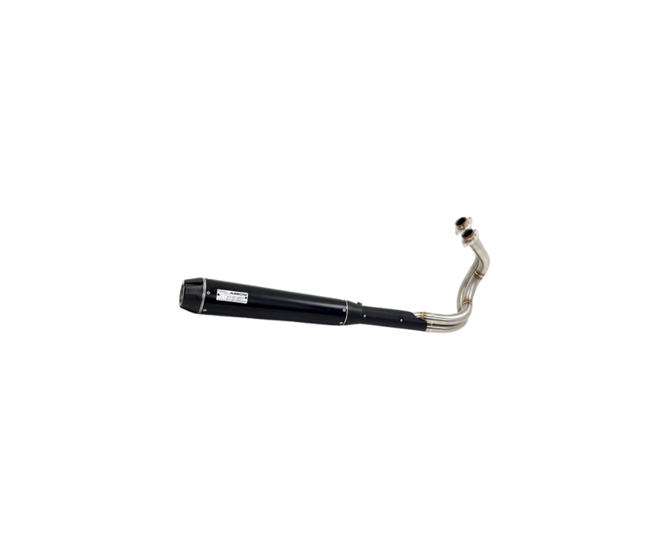 Escape completo ARROW Rebel homologado en aluminio negro con tapa en aluminio negro con colectores en acero inoxidablecon punta en ALUMINIO NEGRO para KAWASAKI VULCAN 650 S 25-26 - vista 1