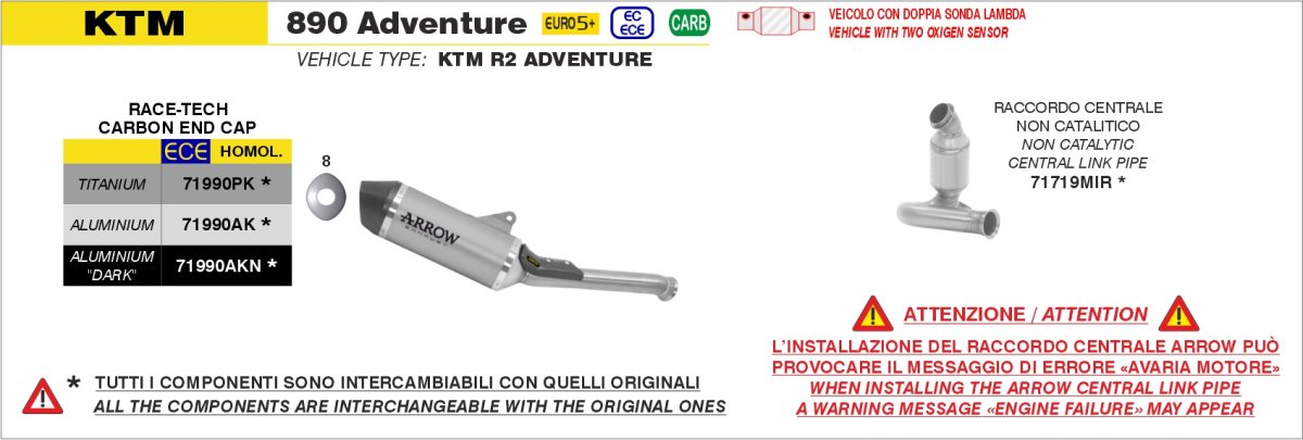 Escape ARROW Race-Tech homologado en titanio para KTM, HUSQVARNA - vista 5