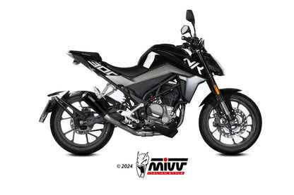 Escape completo homologado Mivv X-M1 en Acero negro para CF Moto 300 NK 21-24