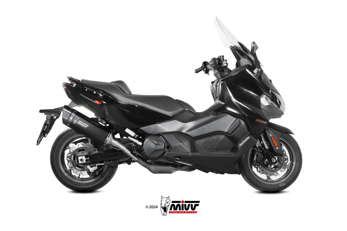 Escape homologado Mivv SR-1 en Acero negro para SYM Maxsym TL 508 21-24
