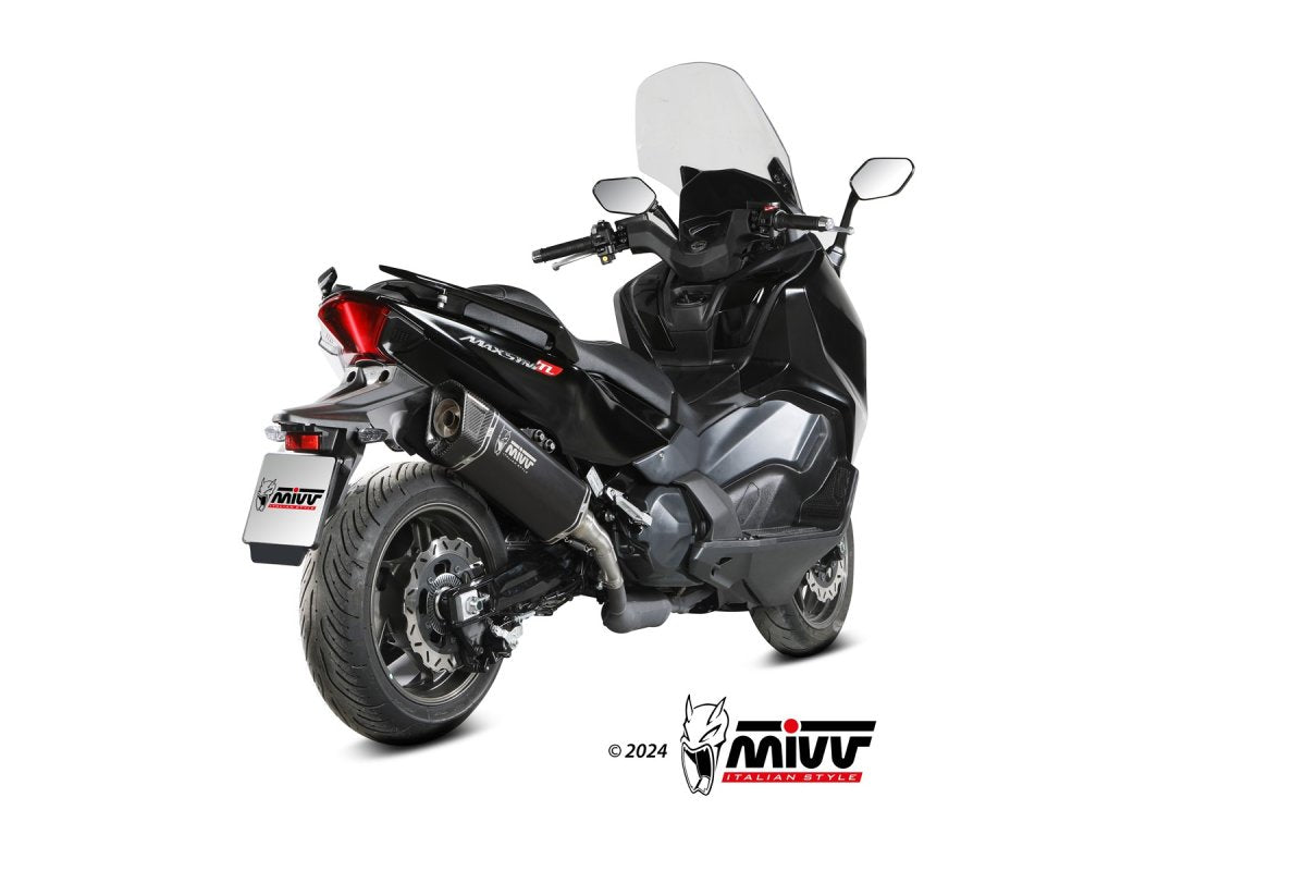 Escape homologado Mivv SR-1 en Acero negro para SYM Maxsym TL 508 21-24