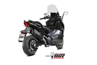 Escape homologado Mivv SR-1 en Acero negro para SYM Maxsym TL 508 21-24