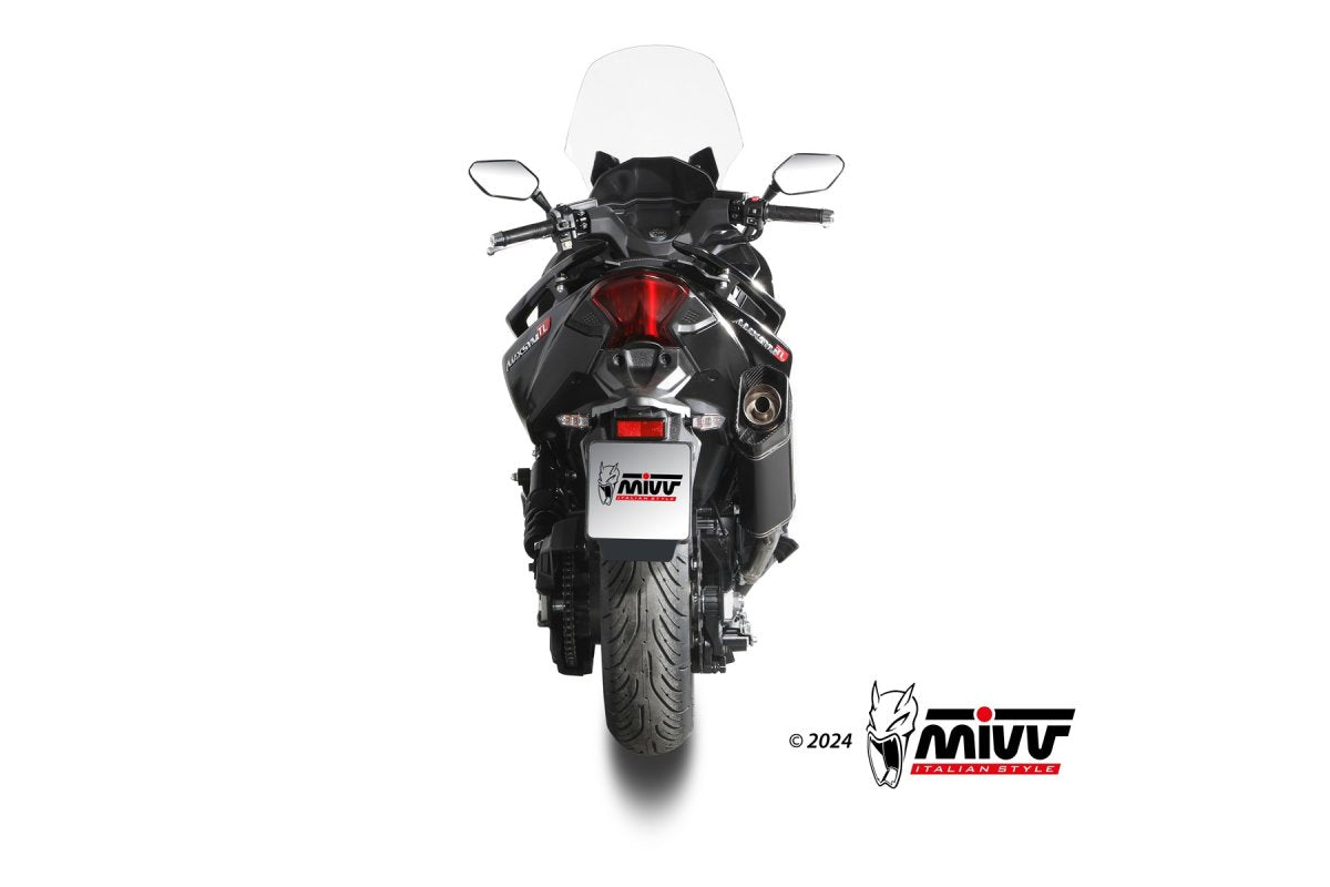 Escape homologado Mivv SR-1 en Acero negro para SYM Maxsym TL 508 21-24