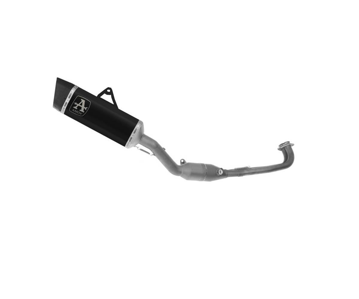 Escape completo ARROW Pista no homologado en titanio negro con colectores en acero inoxidable para YAMAHA T-MAX 560 25-26 - vista 1