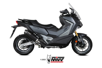 Escape homologado Mivv OVAL en Acero negro para SYM Adxtg 400 25-26