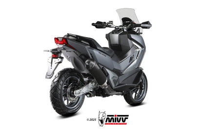 Escape homologado Mivv OVAL en Acero negro para SYM Adxtg 400 25-26
