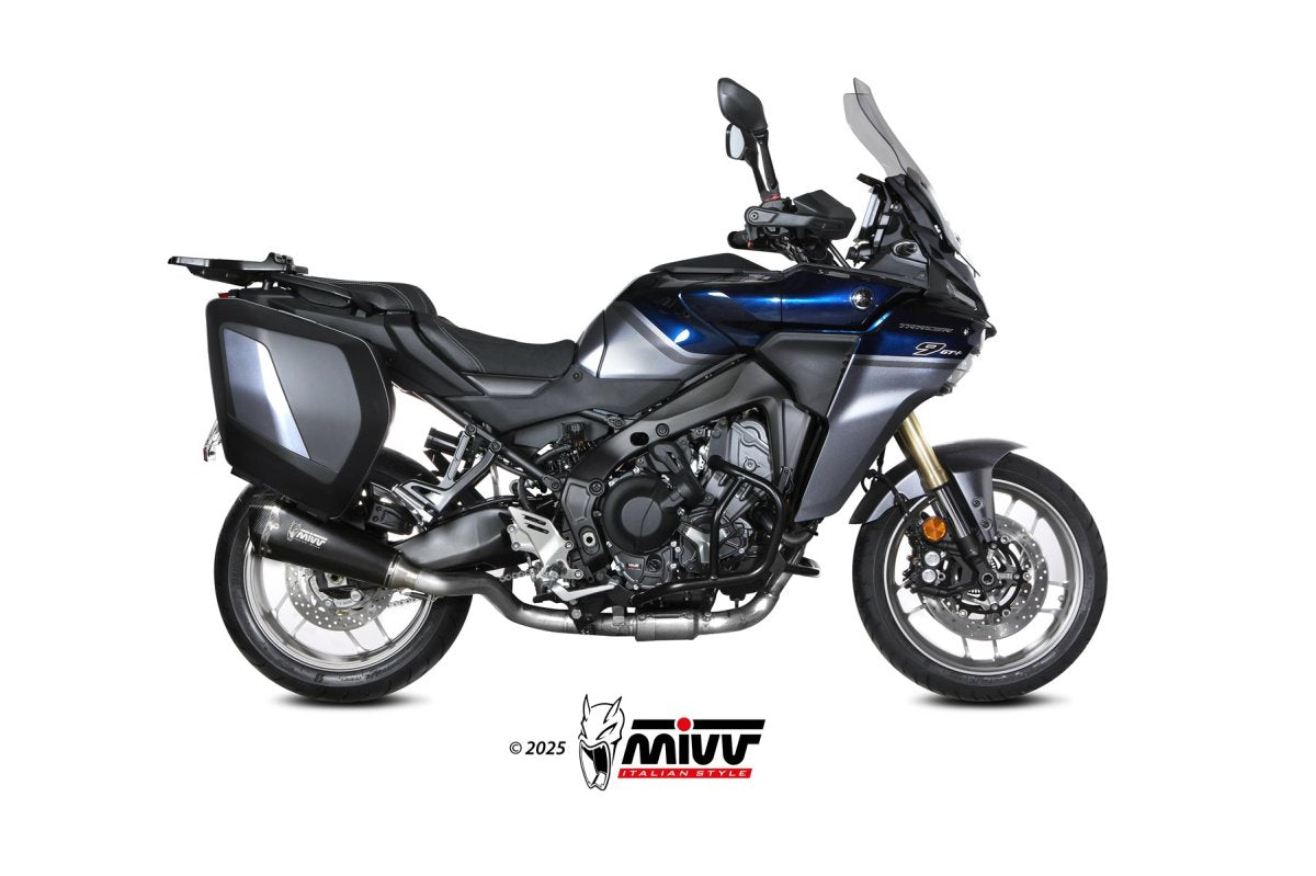 Escape completo homologado Mivv Delta Race en Acero negro para Yamaha Tracer 9 / 900 / GT 25-26