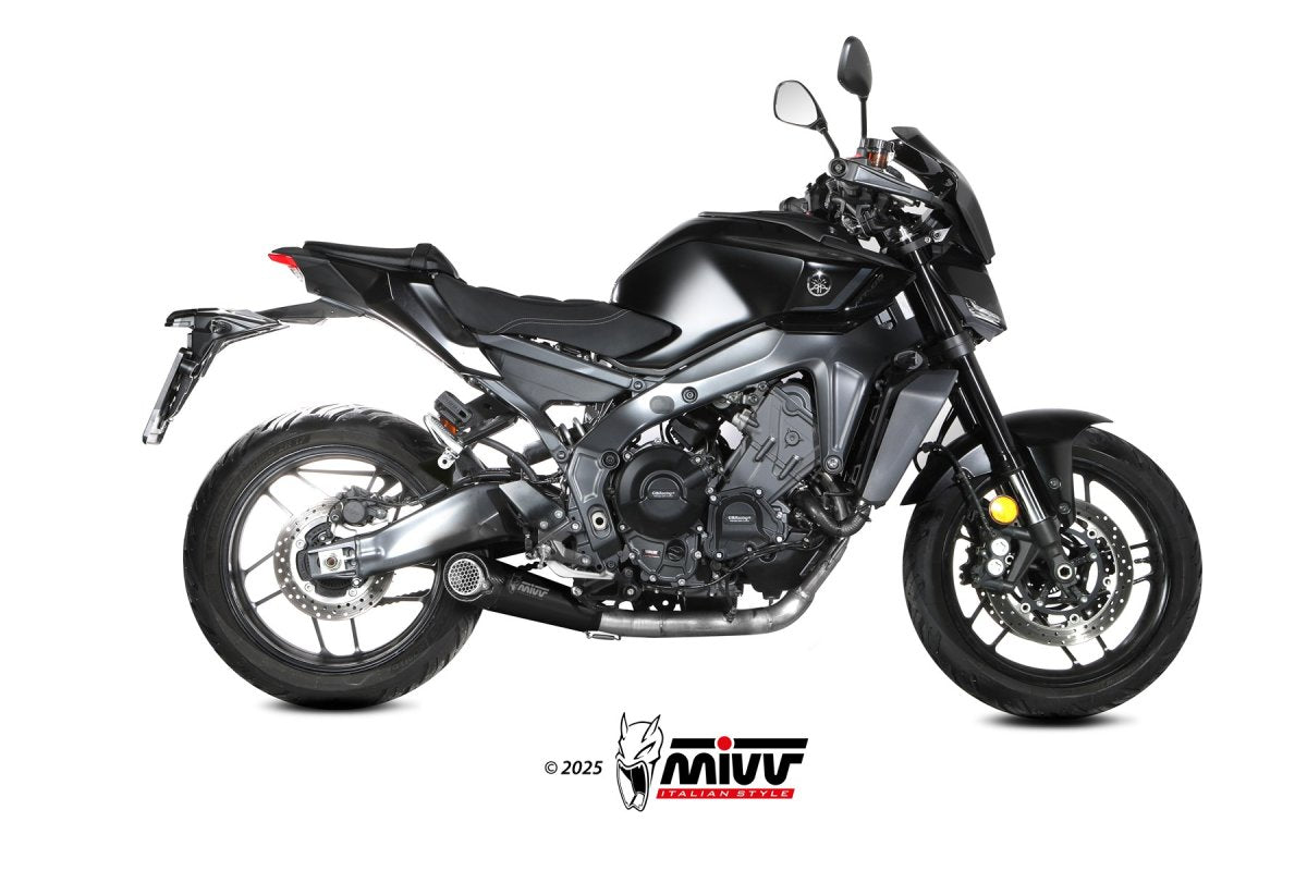 Escape completo no homologado Mivv X-M5 en Acero negro para Yamaha MT 09 24-26 | YZF R9 25-26 | XSR 900 22-26