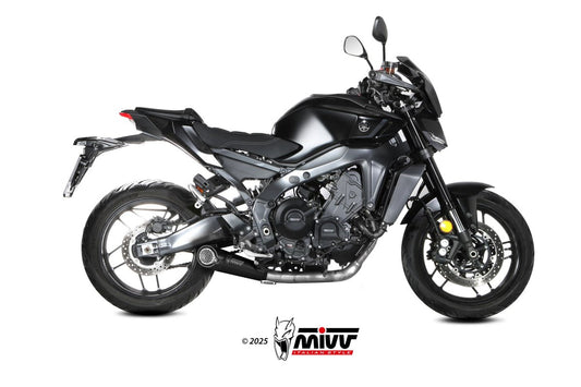 Escape completo no homologado Mivv X-M5 en Acero negro para Yamaha MT 09 24-26 | YZF R9 25-26 | XSR 900 22-26