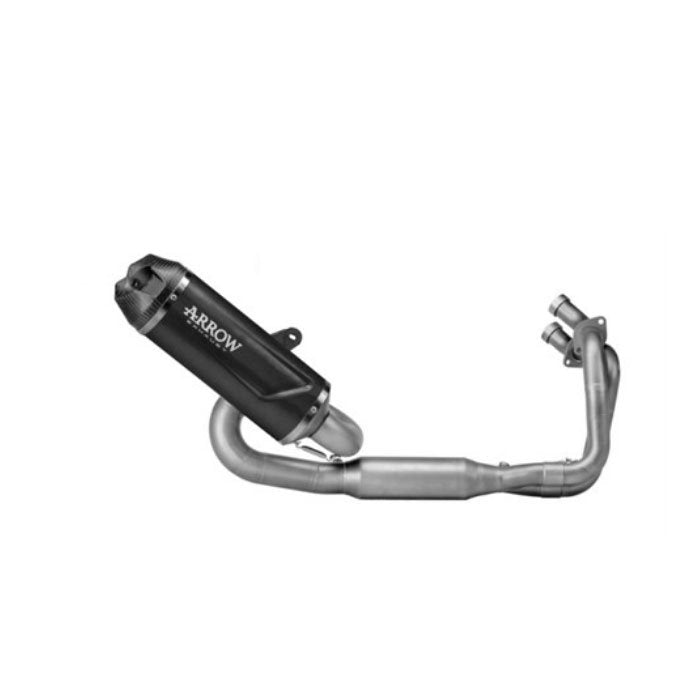 Escape completo ARROW Indy Race homologado en aluminio negro con colectores en and steel link pipe para KAWASAI Z 650 A2 24-26 | NINJA 650 A2 24-26 - vista 1