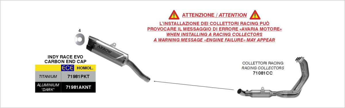Escape ARROW Indy Race homologado en aluminio negro para YAMAHA YZF R9 25-26 - vista 2