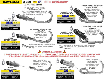 Escape ARROW Veloce homologado en aluminio negro para KAWASAKI NINJA 650 - vista 2