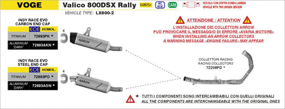 Colectores ARROW no homologados en acero inoxidable para VOGE 800 DS RALLY 25-26 - vista 2