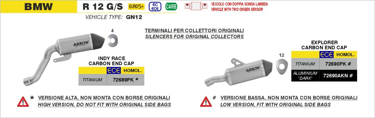 Escape ARROW Explorer homologado en titanio para BMW R 12 G / S 25-26 - vista 4