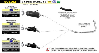 Escape ARROW Explorer homologado en aluminio negro para SUZUKI DL 800 V-STROM 23-26 - vista 6