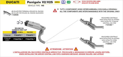 Escape ARROW Round-Sil homologado en titanio negro para DUCATI PANIGALE V2 25-26 | STREETFIGHTER V2 25-26 - vista 2