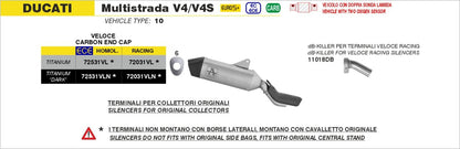 Escape ARROW Veloce homologado en titanio negro para DUCATI MULTISTRADA V4 / S / S SPORT 25-26 - vista 2