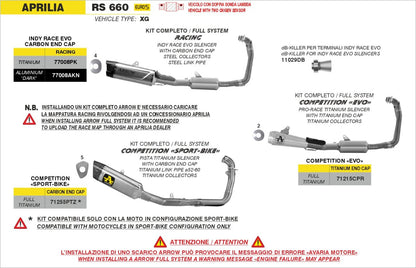 Escape completo ARROW PRO-Race no homologado en titanio con colectores en titanio para APRILIA RS 660 25-26 - vista 2