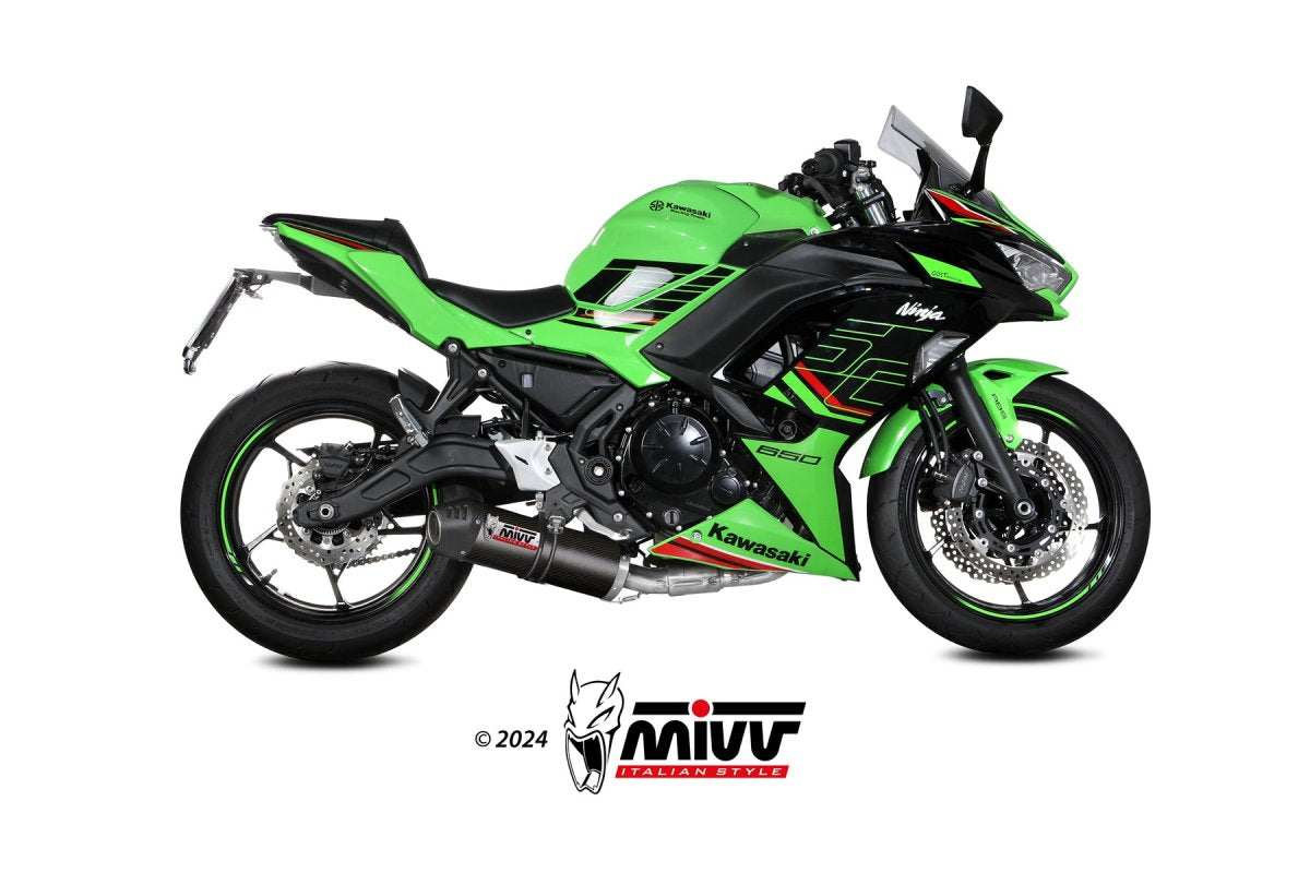 Escape completo homologado Mivv OVAL en Carbono para Kawasaki Ninja 650 24-26 | Z 650 24-26