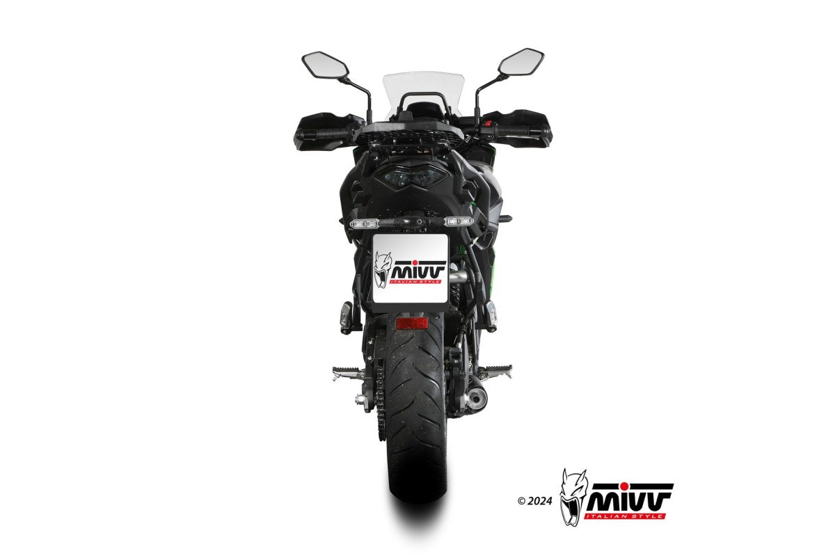 Escape completo homologado Mivv OVAL en Acero negro para Kawasaki Versys 650 24-26