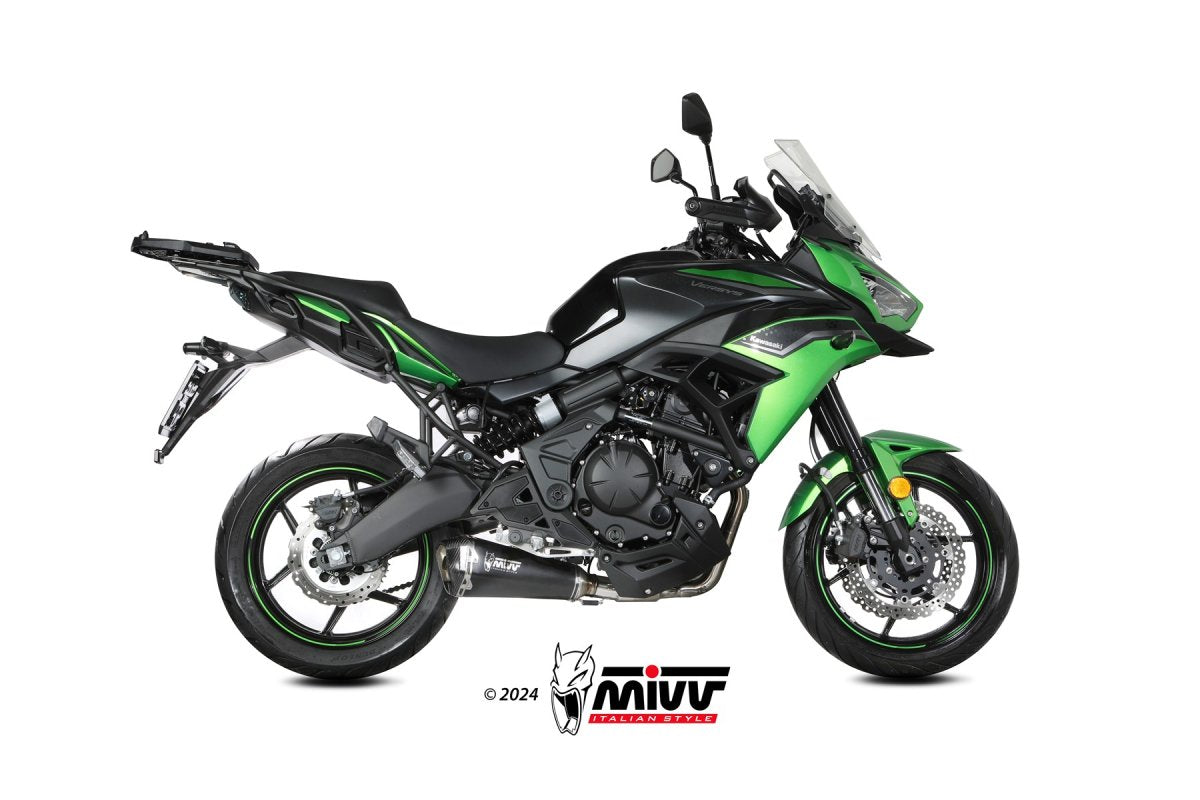 Escape completo homologado Mivv Delta Race en Acero negro para Kawasaki Versys 650 24-26