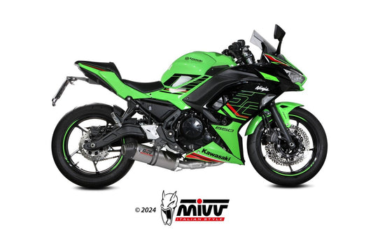 Escape completo homologado Mivv OVAL en Titanio para Kawasaki Ninja 650 24-26 | Z 650 24-26