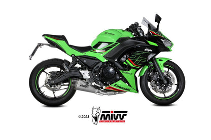 Escape completo homologado Mivv Delta Race en Acero inox. para Kawasaki Ninja 650 24-26 | Z 650 24-26