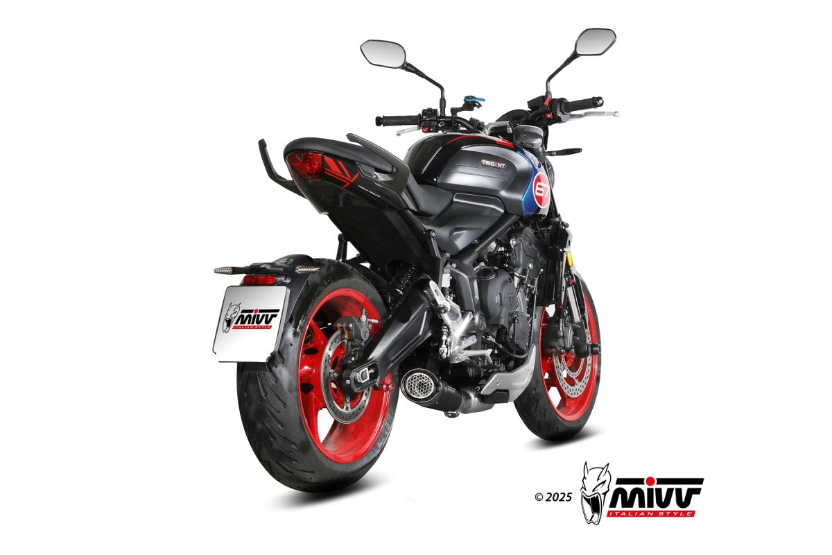 Escape completo no homologado Mivv X-M5 en Acero negro para Triumph Trident 660 25-26