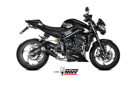 Escape completo no homologado Mivv X-M5 en Acero negro para Triumph Street Triple 765 / R / RS 25-26