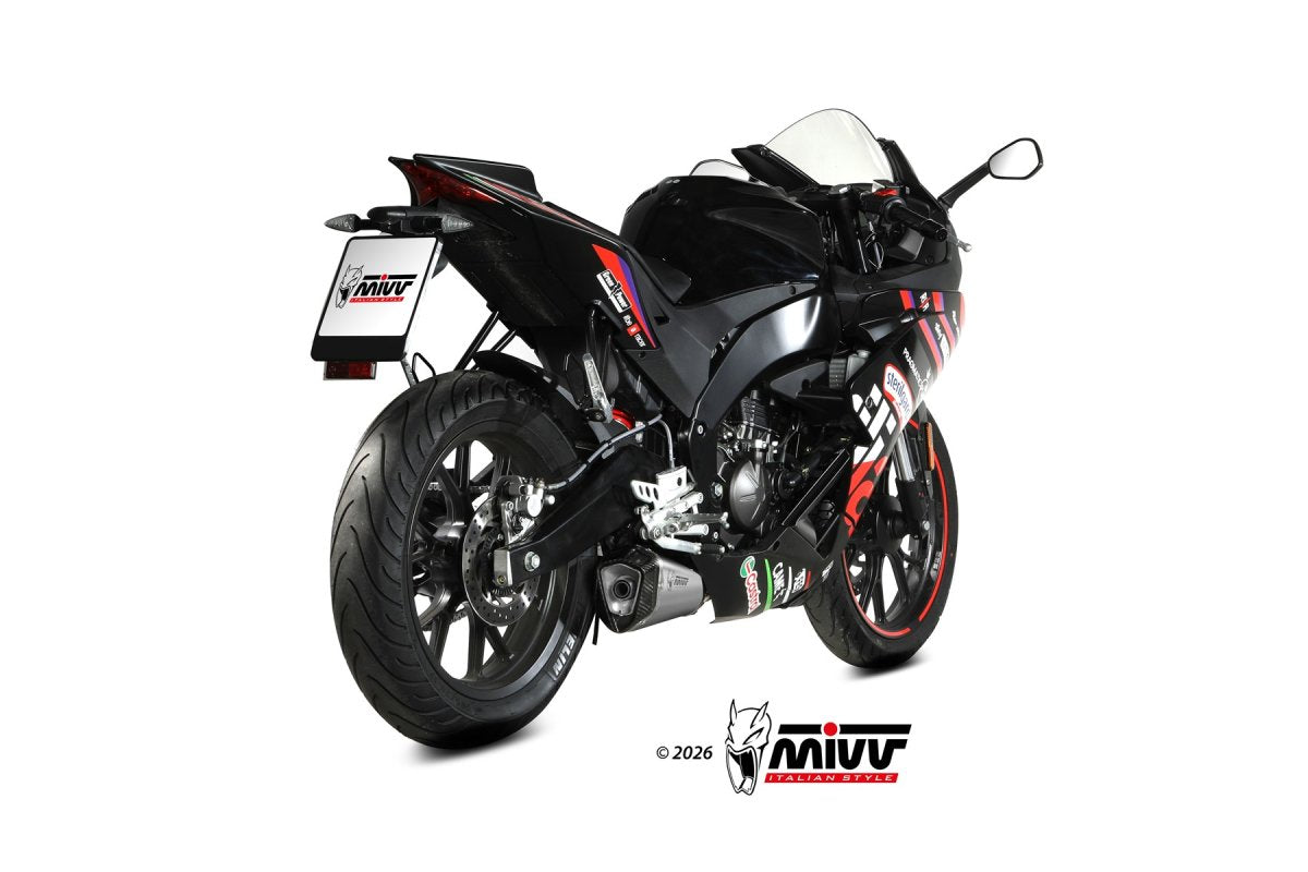 Escape completo homologado Mivv Delta Race en Acero inox. para Aprilia RS 125 25-26 | Tuono 125 25-26