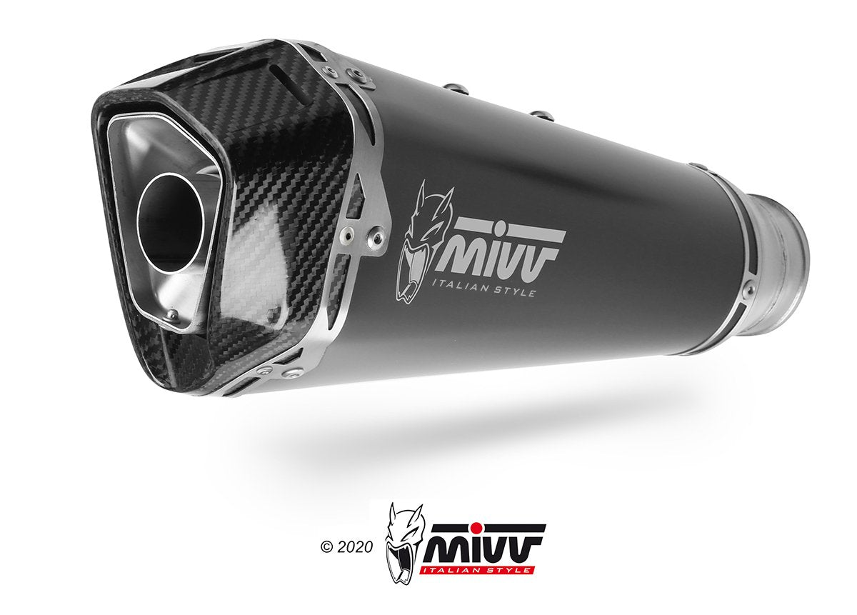 Escape completo homologado Mivv Delta Race en Acero negro para Aprilia RS 125 25-26 | Tuono 125 25-26