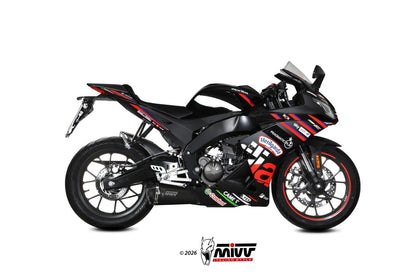 Escape completo homologado Mivv Delta Race en Acero negro para Aprilia RS 125 25-26 | Tuono 125 25-26