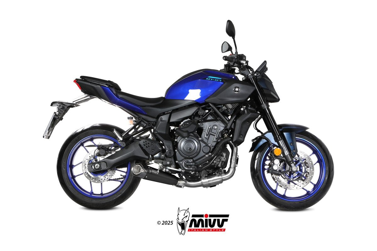 Escape completo no homologado Mivv X-M5 en Acero negro para Yamaha MT 07 25-26