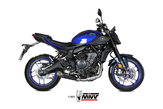 Escape completo no homologado Mivv X-M5 en Acero negro para Yamaha MT 07 25-26