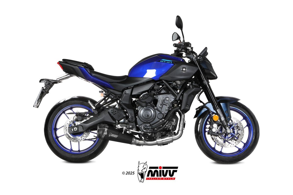 Escape completo homologado Mivv Delta Race en Acero negro para Yamaha MT 07 25-26