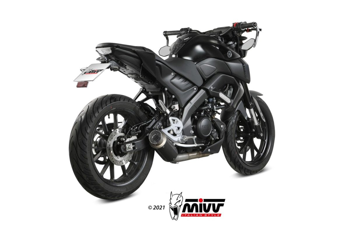 Escape completo homologado Mivv GP PRO en Acero negro para Yamaha MT 125 20-26 | YZF-R 125 20-26