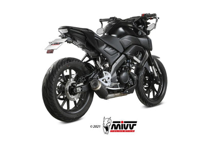 Escape completo homologado Mivv GP PRO en Acero negro para Yamaha MT 125 20-26 | YZF-R 125 20-26