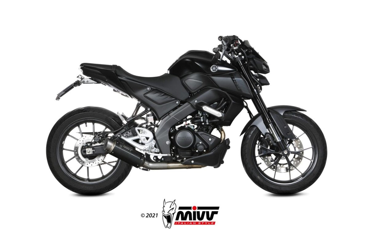 Escape completo homologado Mivv GP PRO en Acero negro para Yamaha MT 125 20-26 | YZF-R 125 20-26