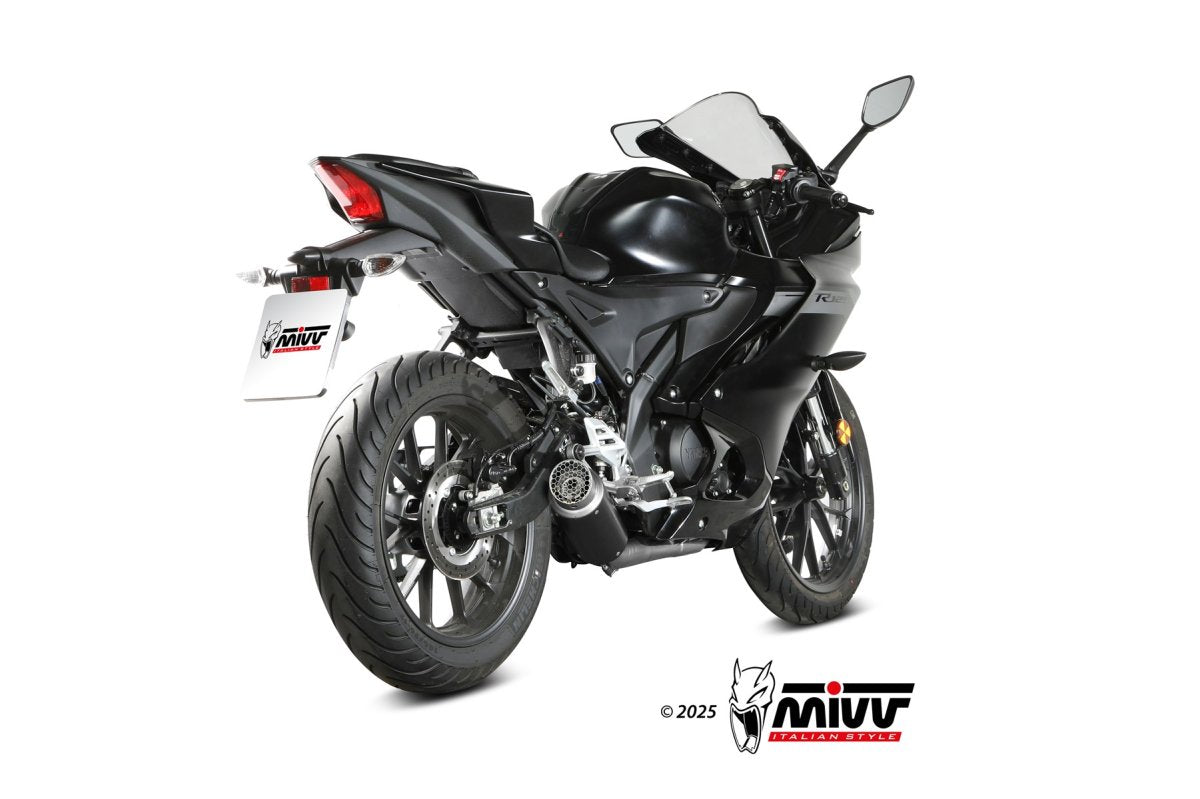 Escape completo homologado Mivv GP PRO en Acero negro para Yamaha MT 125 25-26 | YZF-R 125 25-26