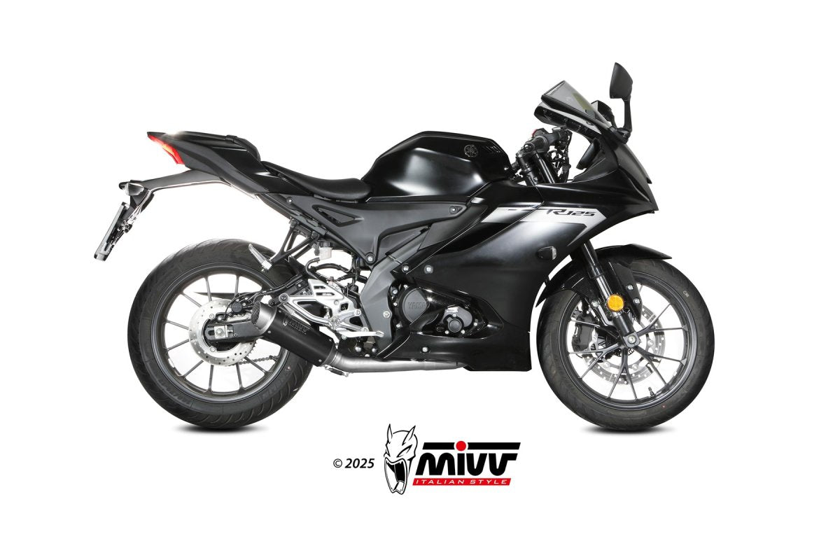 Escape completo homologado Mivv GP PRO en Acero negro para Yamaha MT 125 25-26 | YZF-R 125 25-26