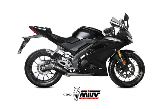 Escape completo homologado Mivv GP PRO en Acero negro para Yamaha MT 125 25-26 | YZF-R 125 25-26