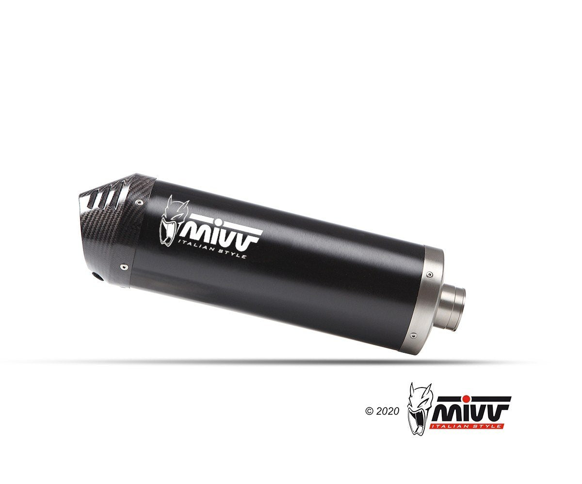 Escape homologado Mivv OVAL en Acero negro para SYM Adxtg 400 25-26
