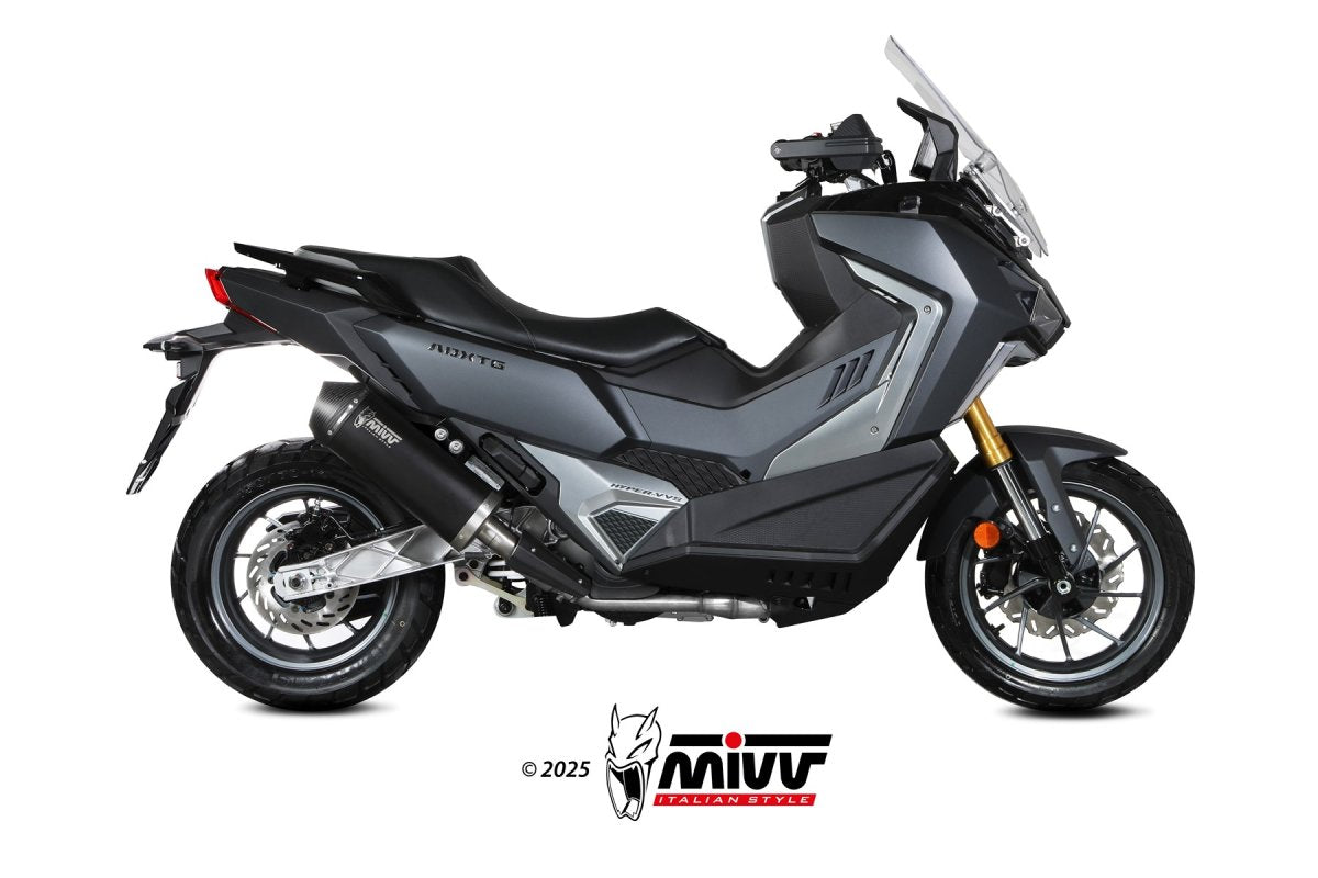 Escape homologado Mivv OVAL en Acero negro para SYM Adxtg 400 25-26