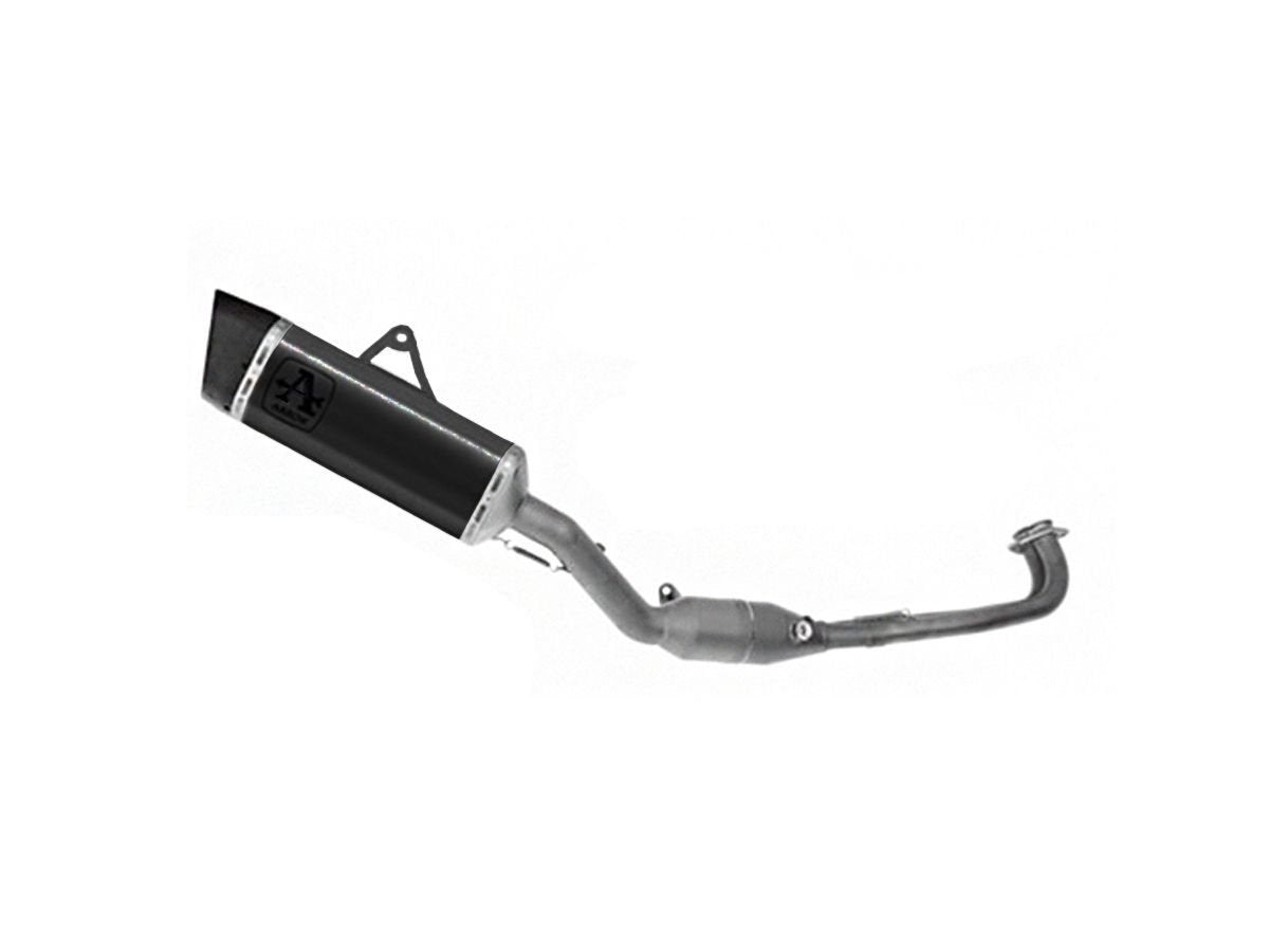 Escape completo ARROW Pista no homologado en aluminio negro con colectores en acero inoxidable para YAMAHA T-MAX 560 25-26 - vista 1